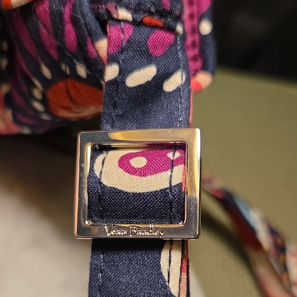 Vera Bradley Navy & Pink Paisley Quilted Crossbody Bag - Picture 10 of 10